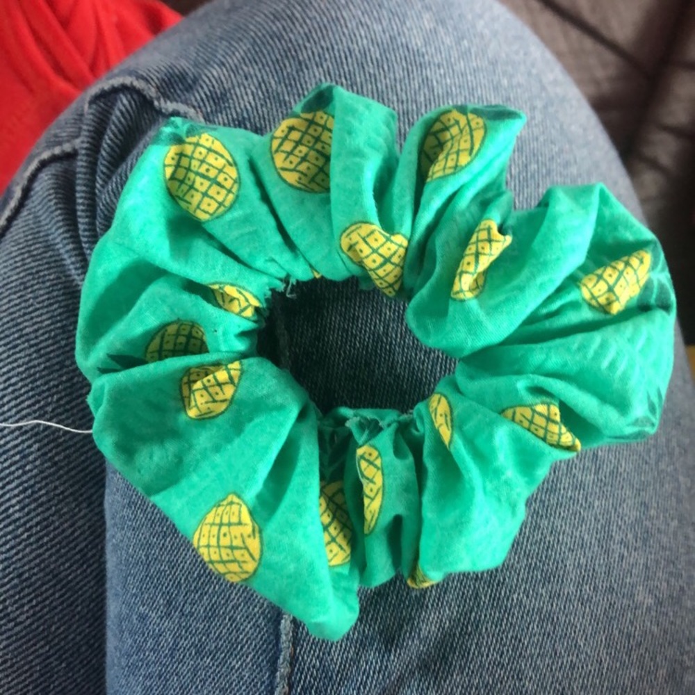 Teal Pineapple Scrunchie! Super cute, handmade :)